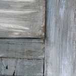 close up of Restoration Hardware wood finish on vintage door
