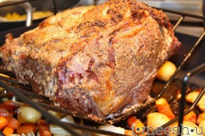 close-up of prime rib roast